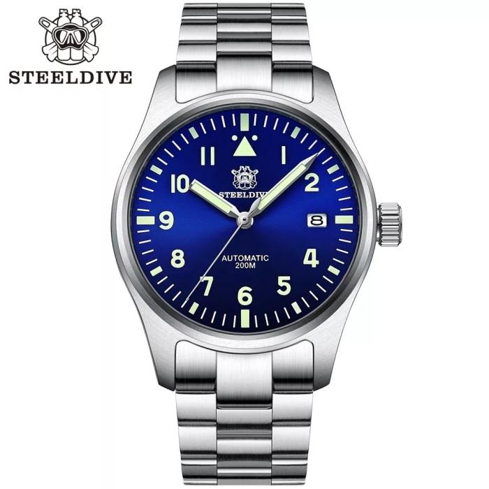 STEELDIVE 1940 Men Pilot watch Automatic Jam Tangan Pria Original