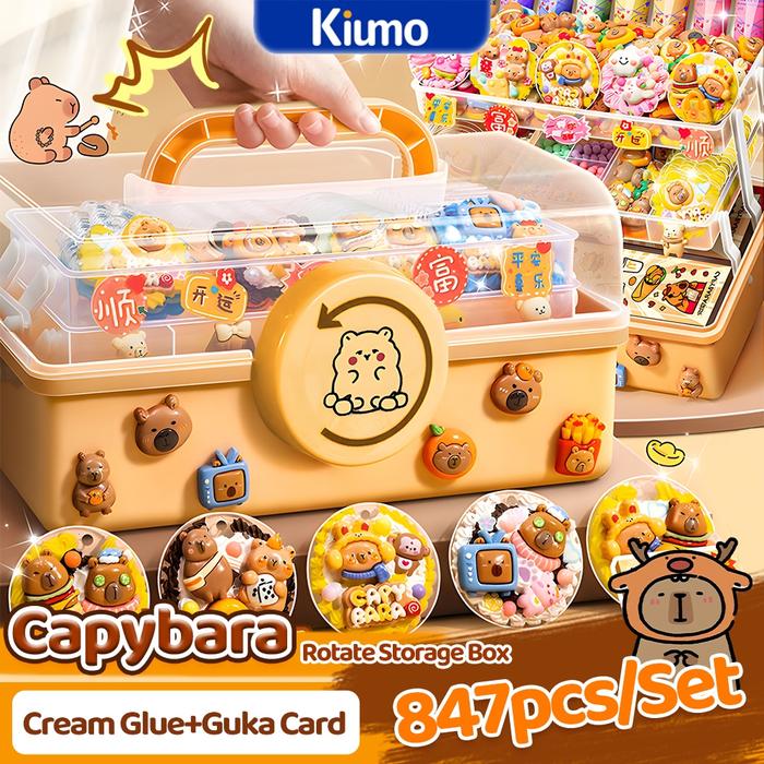 Kiumo Capybara Guka Set Krim Lem Stiker Guka Set Stiker Stiker Guka Buatan Tangan Hadiah Besar Hadia