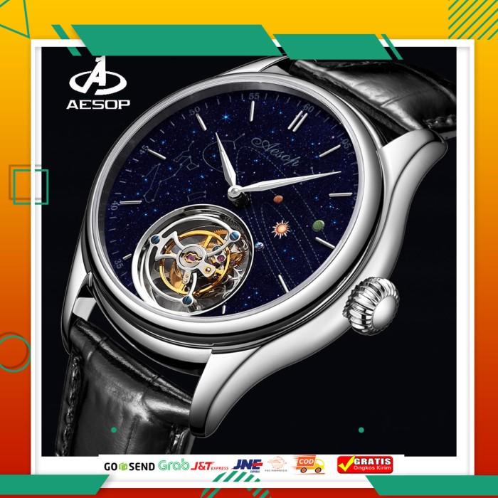 Jam Tangan Pria AESOP Men's Mechanical Watch Flying Tourbillon