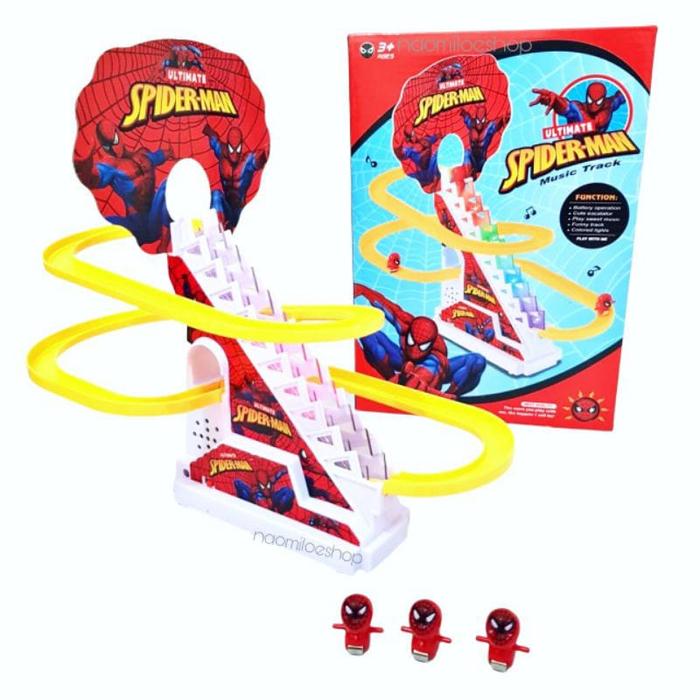 Mainan Track Seluncuran Spiderman Track tangga