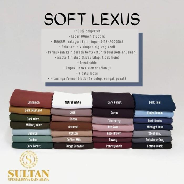 (Allthebest) Kain Sultan Bahan Abaya Soft Lexina Soft Lexus Untuk Bikin Gamis