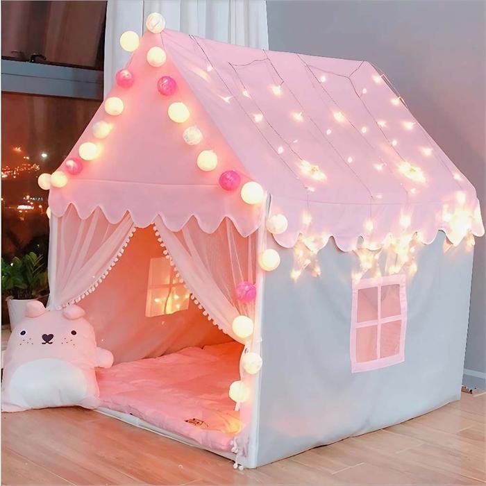 Mainan Tenda Anak Perempuan dalam ruangan Tenda Anak besar Tenda Princess 140 x 100 x 125 Tenda Berm