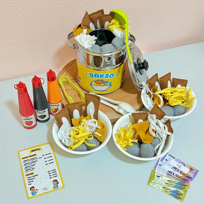 Neenkids Mainan Edukasi Anak Pretend Play Tukang Bakso Belajar Bermain Peran Penjual Dan Pembeli Bak