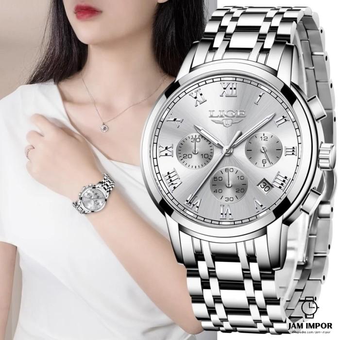 Jam Tangan Wanita LIGE New Fashion Women Watch Top Brand Luxury