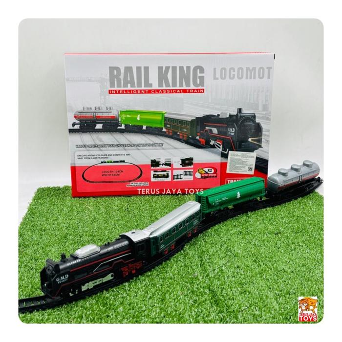 TerusJayaToys Mainan kereta rel rail king train set classic train set KERETA API