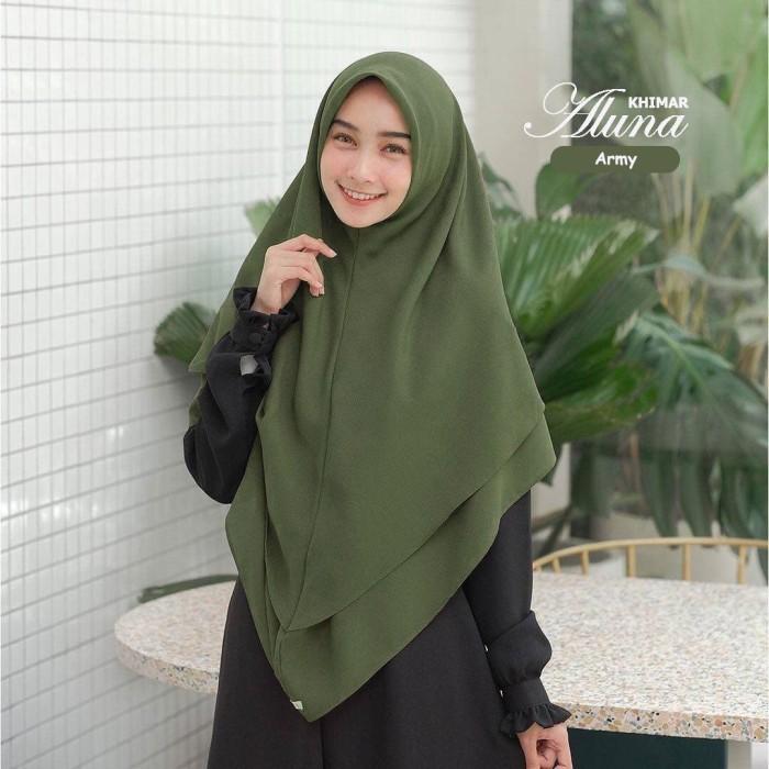 (Allthebest) Hijab Jilbab Khimar Syari Ceruti Premium Raudah 2 Layer Kancing Murah