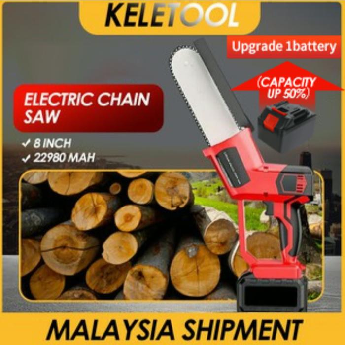 Keletool gergaji listrik rantai elektrik mesin pemotong kayu gergaji mesin mini baterai gergaji elek
