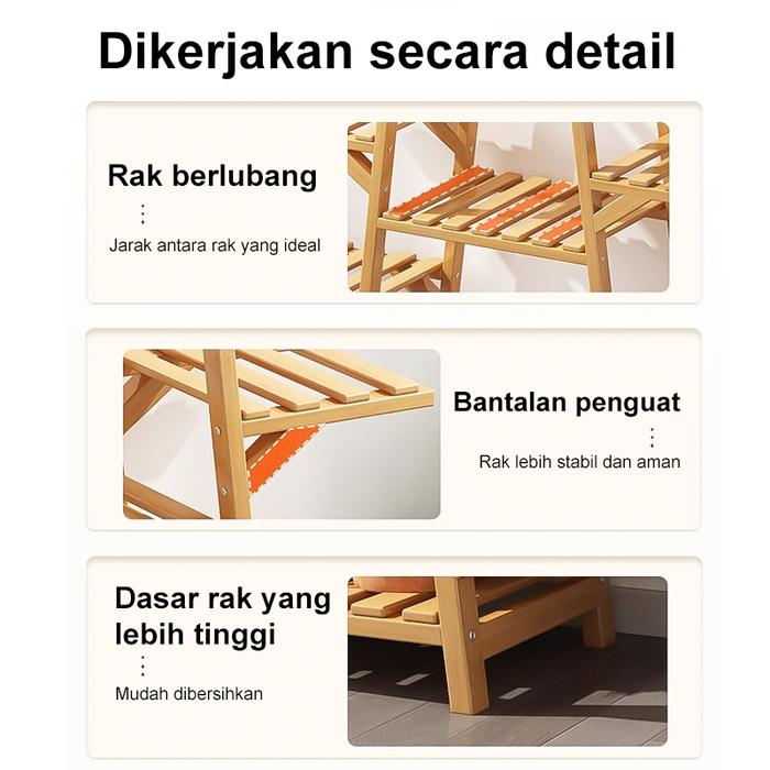 Rak Bunga Rak standing pot SusunRak Bunga Minimalis stand bunga toko bunga Rak kayu Serbaguna