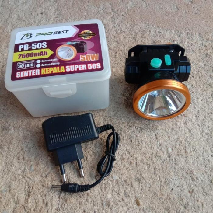 Senter Kepala 30 watt 50 watt 80 Watt Probest PB-80S PB50S PB 30 S NEW CAHAYA KUNING DAN PUTIH CAS P