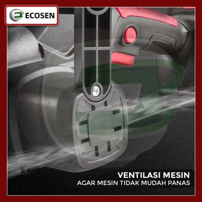 ECOSEN Chainsaw Gergaji Rantai Elektrik Mini 12 Inch 2 Baterai 358V Cordless Gergaji Pemotong Kayu G