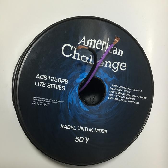 Kabel/Cable Speaker Tembaga 12 AWG 2 jalur American Challenge ACS 1250 PB 50 Y/45 Meter/1 Roll WARNA