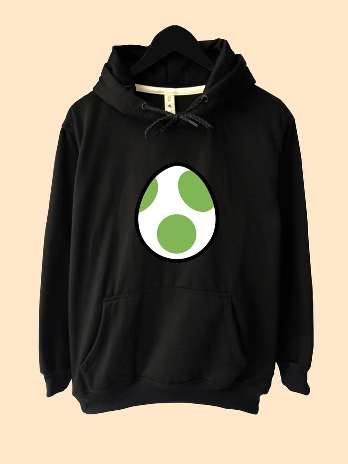 Hoodie Sweater Yoshi Log Telur Egg Super Mario Kart World Gaming