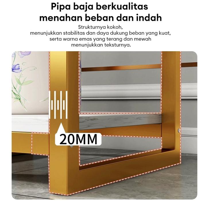 Rak Bunga Besi Rak Stand Tempat Taruh Pot Bunga Sederhana Stand Bunga Dua Lapis Stand Dekorasi Ruang