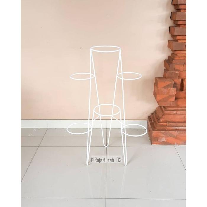 STANDING RAK POT 7 LUBANG/STANDING RAK DIAMETER 18 CM/RAK POT TANAMAN/STANDING RAK POT BESI