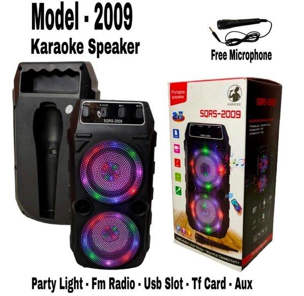 SQ-009 Speaker Bluetooth Karaoke Free Mic Plus Lampu Disco Ajeb Ajeb Speaker Bluetooth SQ-2009