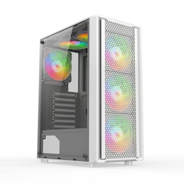 Pc case gaming nyk nemesis ATX ITX glass dust filter 3 fan rgb usb 3.0 arkais t55 t-55 - Casing komp