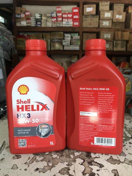 Oli shell helix hx3 sae 20w-50 galon 1 liter