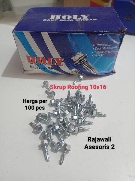 Per 100 pc Baut Baja Ringan 10 x 16 / Sekrup Roofing 10x16