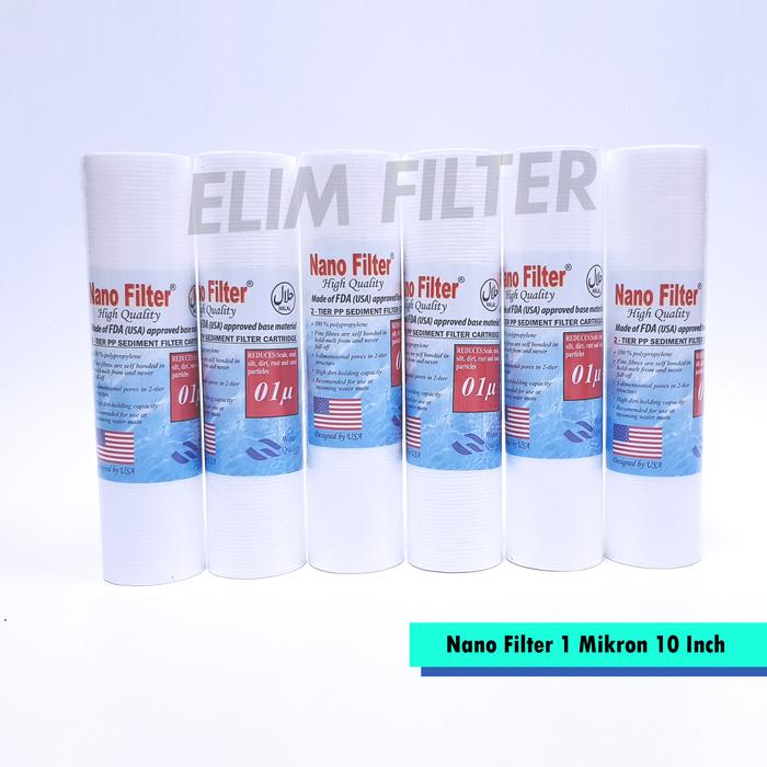 ELIM Filter - Nano Filter 10 inch Sedimen Spun 1 Mikron - 6pcs / Filter Air