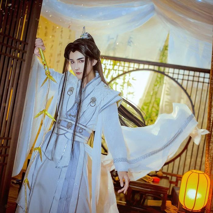 Chu Yaning Cos Costume Erha and His White Cat Master Cos Costume White Antique Cos Chu Yaning Cos