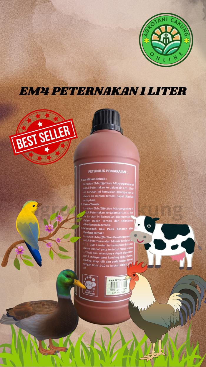 Microorganisme Em4 Peternakan 1 Liter Kemasan Botol Pabrik Original 100%