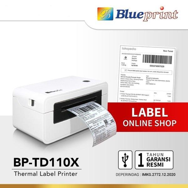 Printer thermal barcode label Blueprint wired usb b 2.0 203dpi 110mm bp td-110x td110x