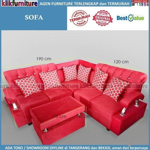 Sofa L Bungkus Sofa Tamu Sofa Kulit BELUDRU