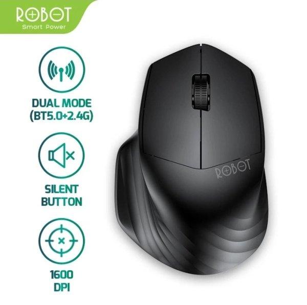Mouse bluetooth wireless robot m350 m-350 optical 1600dpi 3d 20m silent 2.4ghz 250hz bt 5.0