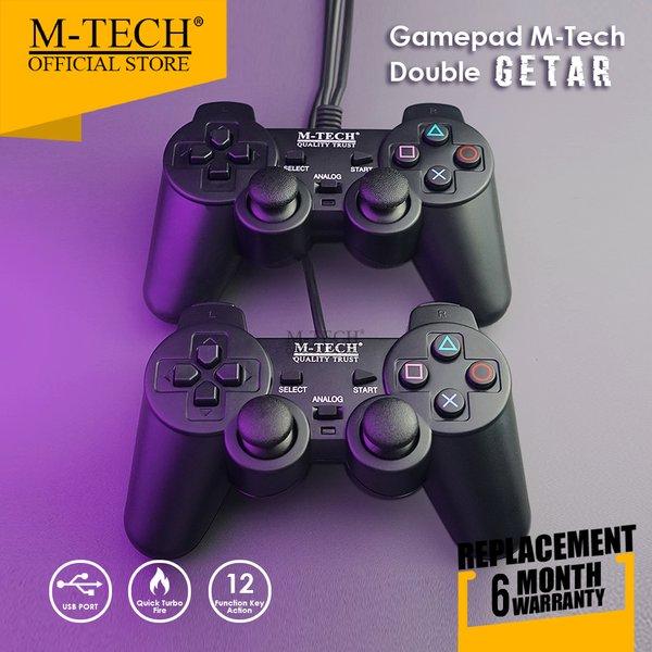 Gamepad Joystick usb komputer stik laptop Double Getar Hitam Original M Tech