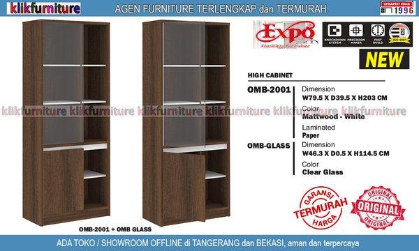 OMB 2001 OMB Glass EXPO Rak Lemari Buku Kaca