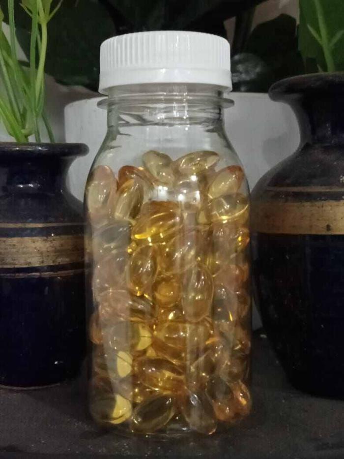 MINYAK IKAN TUNA OIL FISH ISI 100 BUTIR untuk kucing burung ayam anjing hamster penambah napsu makan