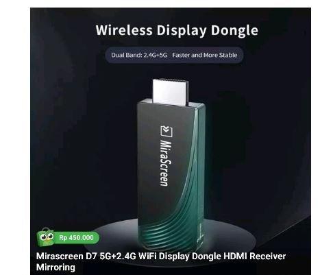 Wireless display reciever hdmi mirascreen d-7 d7 streaming mirroring 1080p FHD 5G 2.4Ghz DLNA miraca
