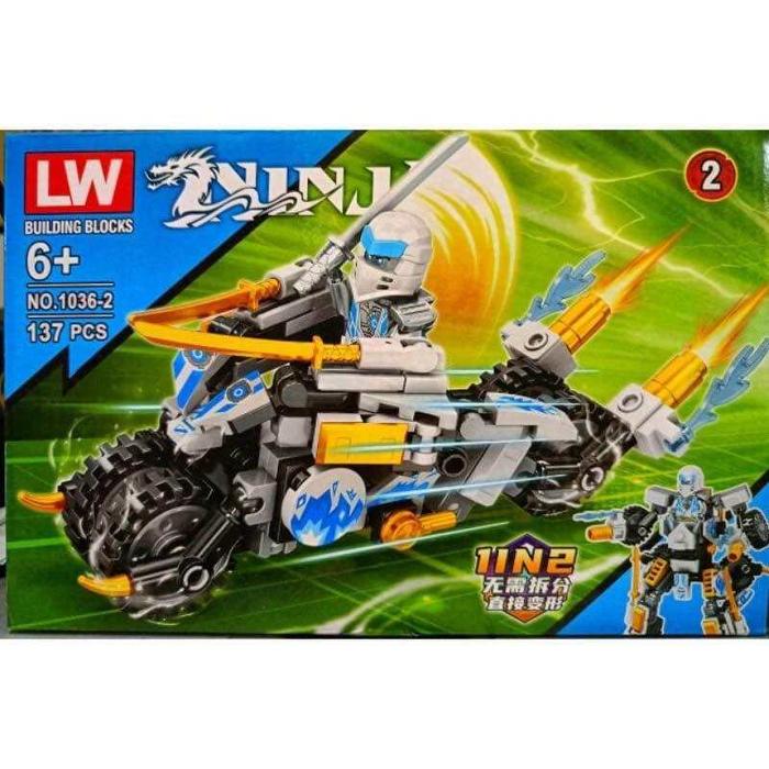 Ninjago mainan anak figure ninjago robot moge motor gede 1 in 2 keren kai Jay zane lloyd