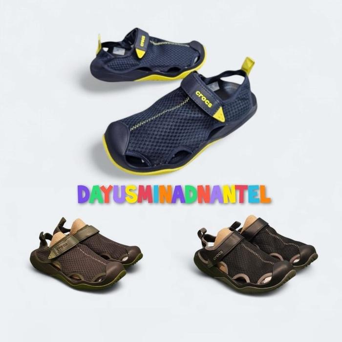 BEST CROCS MESH / SEPATU SENDAL PRIA CROCS SWIFTWATER MESH CLOG / SENDAL CROCS PRIA