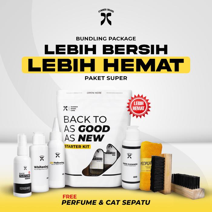 BEST SVMMER SHOES CARE PAKET SUPER PEMBERSIH SEPATU PARFUM USAHA PEMULA LAUNDRY SEPATU STARTER KIT