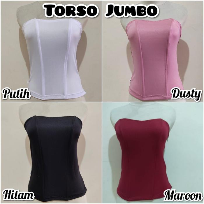 NEW PRODUK!!!! Kemben Satin Jusvita Long Torso Bustier Daleman Kebaya Jumbo Wanita M - XXXL Dusty Ma