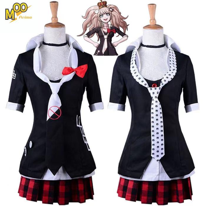 Danganronpa Enoshima Junko Cosplay Costume School Uniform Suit Fancy Dress and wig