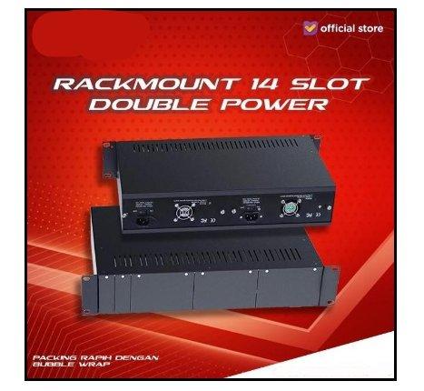 Rackmount media converter fiber optic netlink htb 14 slot 2 psu - rack rak mount 14 port