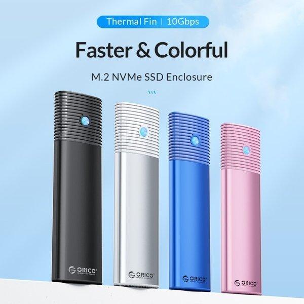 Ssd m2 Enclosure orico Nvme sata ngff up 4tb usb3.2 type-c 10Gbps aluminum pwdm2-g2 - Casing externa