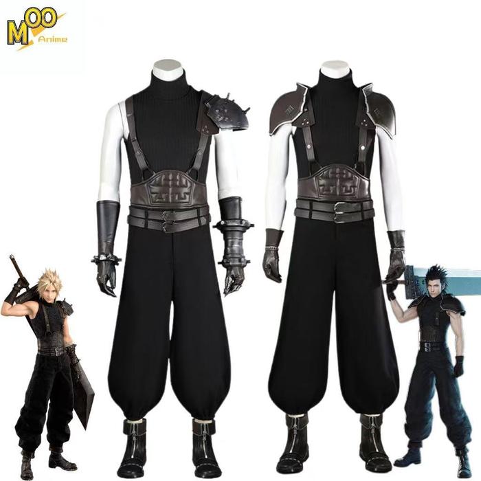 Final Fantasy VII Remake cosplay costume Cloud cosplay and Zax cosplay costume and wig and shoes