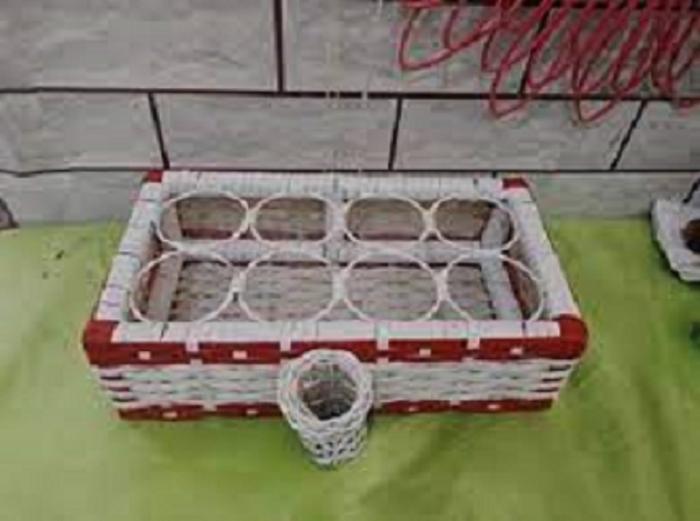 16 cup Tempat Aqua gelas bahan rotan plastik keranjang aqua gelas Tempat air minum wadah air plastik