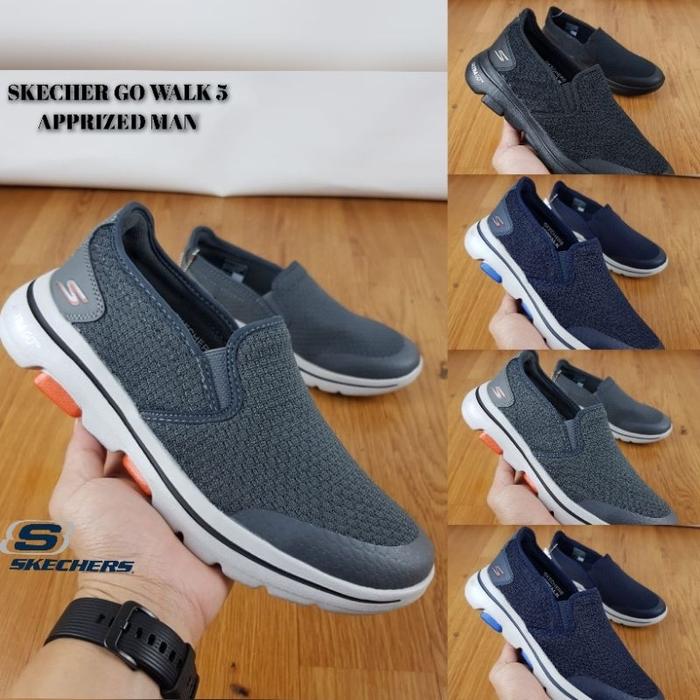 BEST SKECHERS GO WALK 5 APPRIZED MAN / SEPATU PRIA GO WALK5 APPRIZED / SKECHERS GO WALK5