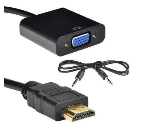 Hdtv to vga audio 3.5mm converter NB 1080p FHD - Konverter Hdtv male to d-sub 15 pin female Full hd