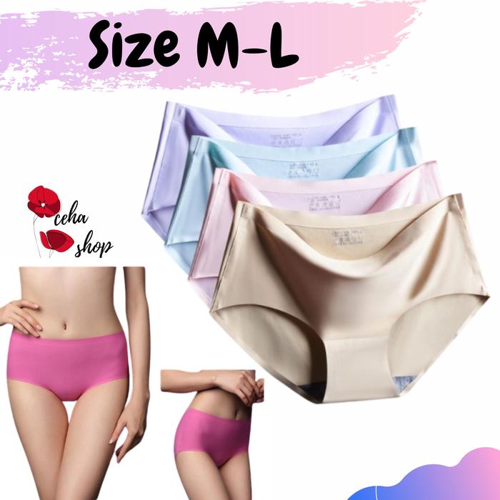 NEW PRODUK!!!! Celana dalam wanita seamless polos CD Cewek Halus Satin Import anti ruam