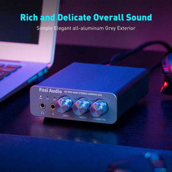 Fosi Audio K5 Pro DAC dan Amplifier Headphone Gaming Mini Hi-Fi