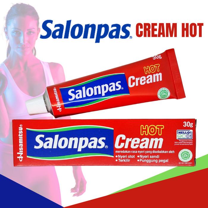 Salonpas Cream Hot Panas 15gr Salep Obat Oles Nyeri Sendi Sakit Punggung Terkilir Pegal Otot Keseleo