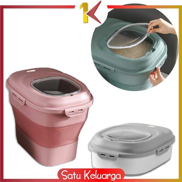SK-C259 Tempat Penyimpanan Beras 25KG Foldable Rice Container Storage Dispenser Beras FREE CANGKIR