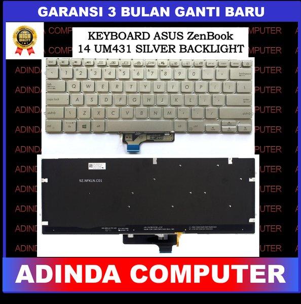 Keyboard Asus Zenbook 14 UM431 Um431D Um431Da Bx431Fl Silver Backlight