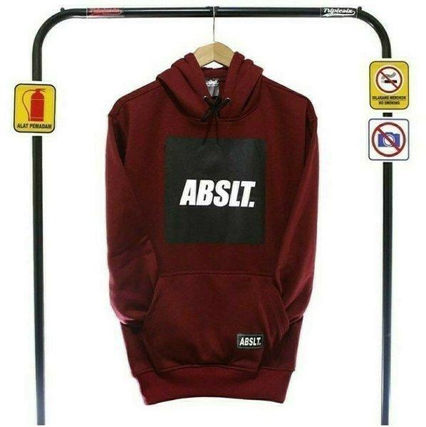 Jaket Sweater ABSLT Maroon Premium Hoodie Pria