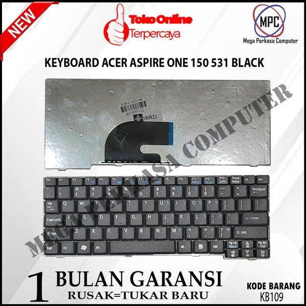 Keyboard Laptop ACER Aspire one 531 ZG5 ZG8 ZA8 D150 571 D250 A110 A150 KAV60 Series Hitam